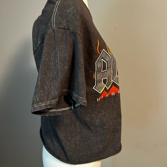 AC/DC band acid wash grey t with sparkly letters size M 💯 % cotton - Picture 3 of 7